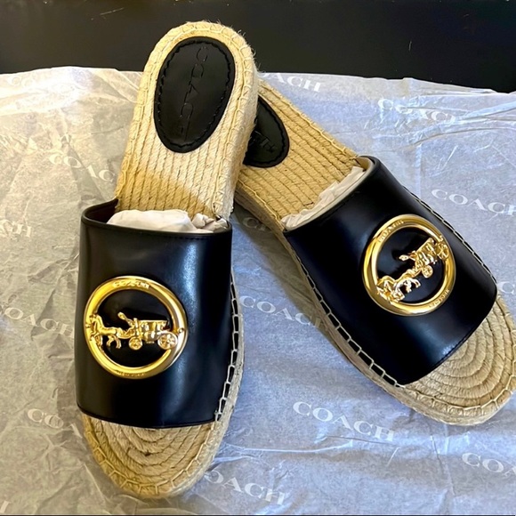 NWT COACH CAMILLE ESPADRILLES LEATHER SANDALS - Picture 5 of 5